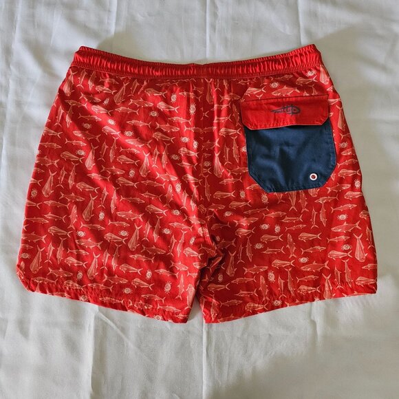 Reel Life Men's Orange Drawstring Waist Swim Trunks 6" Volley Short Size XL - Picture 7 of 14